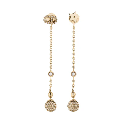 Dior La Petite Tribale Gold Long Drop Earrings E0672TRECY-D301
