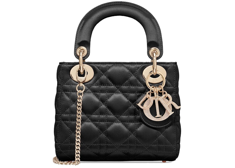 Dior Lady Dior Cannage Satin Mini Black