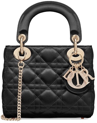 Dior Lady Dior Cannage Satin Mini Black Buy Dior Lady Dior Cannage Satin Mini Black