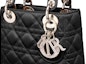 Order Dior Lady Dior Cannage Satin Mini Black