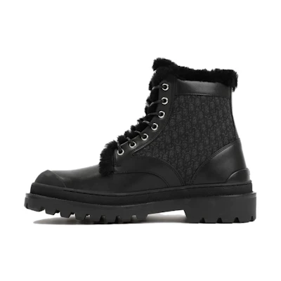 Dior Leather Lace-Up Ankle Boot 'Black Fashion'
