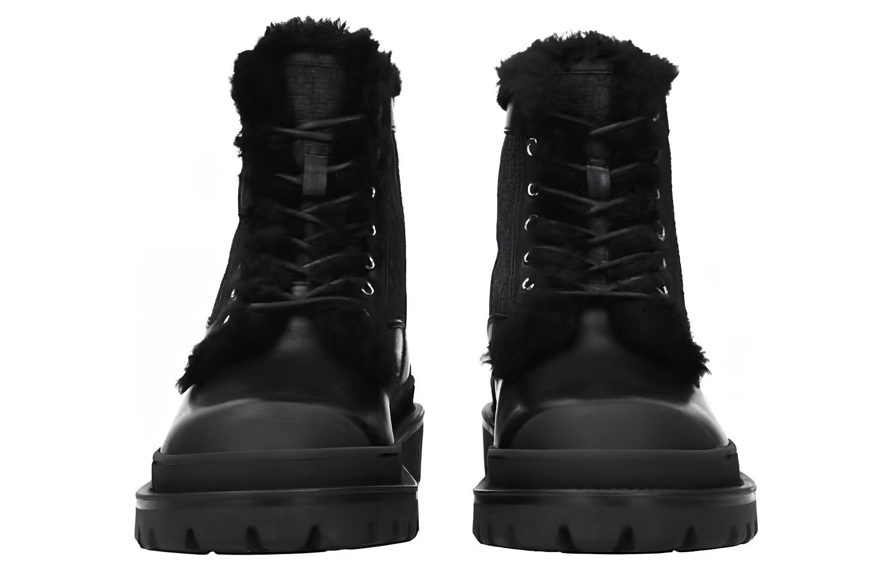Shop Dior Stivaletti in Pelle con Lacci ''Nero Moda'' 3BO257ZR_P969
