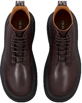 Dior Leather Round Toe Lace-Up Short Boot 'Brown' 3BO342ZXK_H750 Shop Dior Leather Round Toe Lace-Up Short Boot 'Brown' 3BO342ZXK_H750