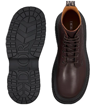 Dior Leather Round Toe Lace-Up Short Boot 'Brown' 3BO342ZXK_H750 Purchase Dior Leather Round Toe Lace-Up Short Boot 'Brown' 3BO342ZXK_H750