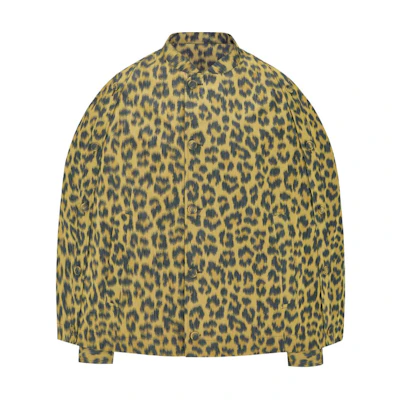 Dior Leopard Print Button-Up Jacket Yellow Long Sleeve 243C424A5646-C289