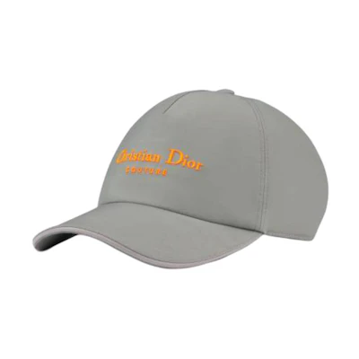 DIOR Letter Logo Grey Cap - Cotton, Nylon, & Sheepskin. 243C904G6107C882