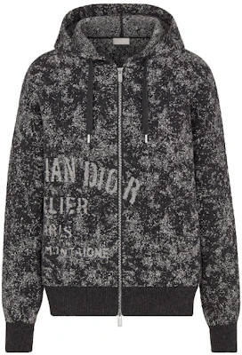 Dior 字母標誌灰色針織拉鏈連帽外套 043M217AT218-C888 Buy Dior 字母標誌灰色針織拉鏈連帽外套 043M217AT218-C888