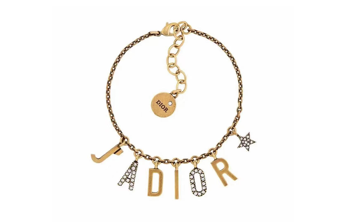 Order DIOR 字母吊墜金色手鏈 - 情侶款飾品 B1236ADRCYD908U TU