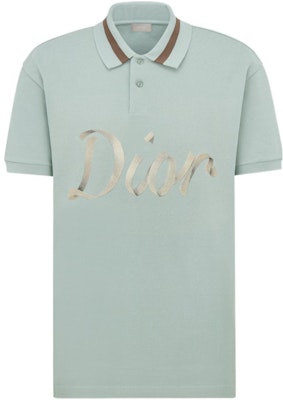 DIOR Letter Print Button Straight-Cut Polo Shirt Green - 293J831A0455-C680 Order DIOR Letter Print Button Straight-Cut Polo Shirt Green - 293J831A0455-C680