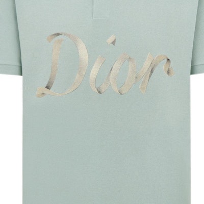 DIOR Letter Print Button Straight-Cut Polo Shirt Green - 293J831A0455-C680 Sizing DIOR Letter Print Button Straight-Cut Polo Shirt Green - 293J831A0455-C680