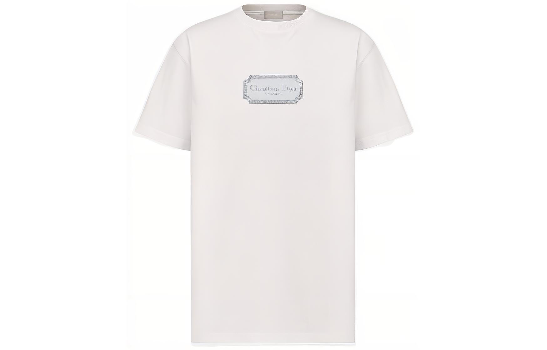 Order 디올 레터 프린트 크루넥 오버사이즈 T셔츠 화이트 남성 SS22. 243J685B0554-C088