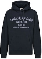 DIOR Letter Print Navy Blue Drawstring Hooded Sweatshirt 043J646A0531-C589 DIOR Letter Print Navy Blue Drawstring Hooded Sweatshirt 043J646A0531-C589