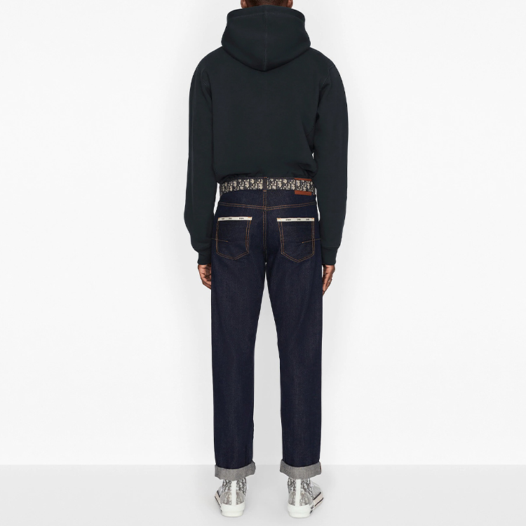 Details for DIOR Hoodie Cetak Huruf Navy Blue dengan Tali Serut. 043J646A0531-C589