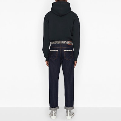 DIOR Letter Print Navy Blue Drawstring Hooded Sweatshirt 043J646A0531-C589 Details for DIOR Letter Print Navy Blue Drawstring Hooded Sweatshirt 043J646A0531-C589