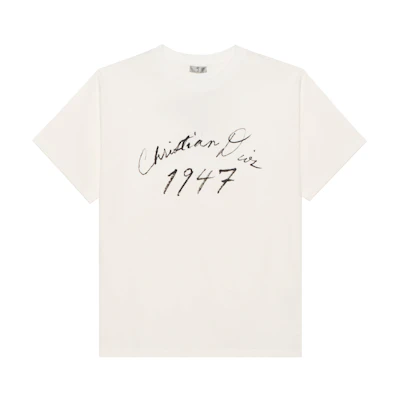 DIOR Letter Print Oversized Crewneck Short Sleeve T-Shirt White Men SS24 493J696F0554-C088
