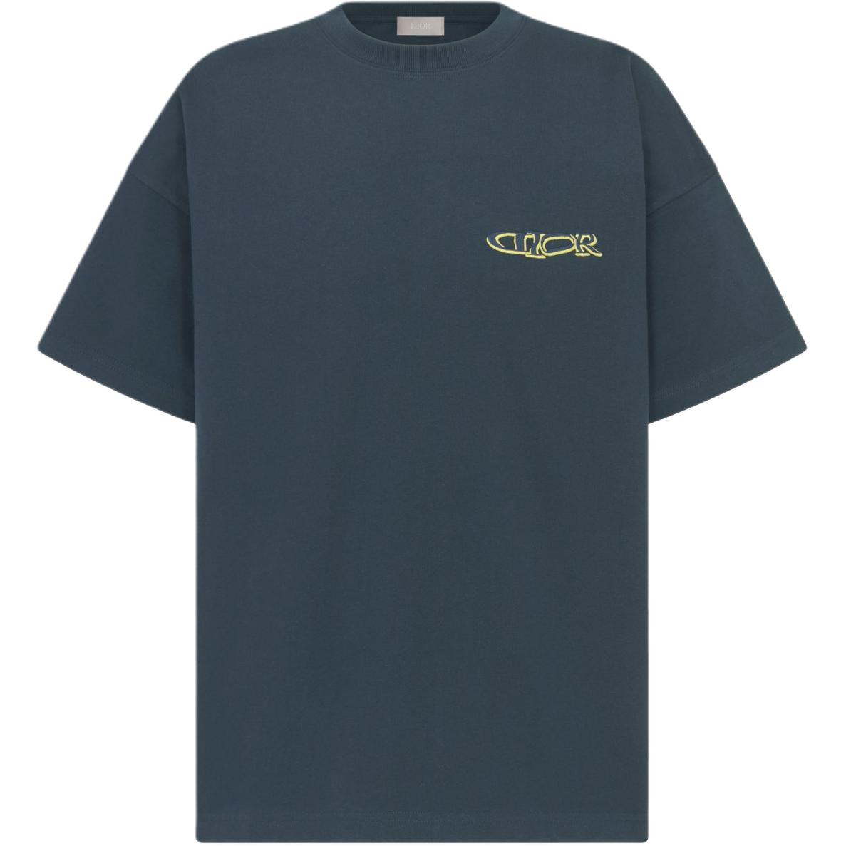 Order Camiseta DIOR Lewis Hamilton Logo Bordado Azul Marino para Hombre. 513J671A0554-C989