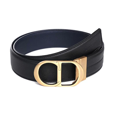 DIOR Litchi Grain Gold Buckle Calfskin Belt, 3.5cm Wide 4444ORTAF-16Q100