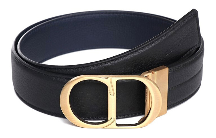 DIOR Litchi Grain Gold Buckle Calfskin Belt, 3.5cm Wide 4444ORTAF-16Q100 圖 2