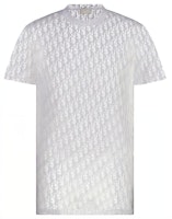 DIOR Logo All-Over Print White Crewneck T-Shirt for Men 183J652A0537-C080 DIOR Logo All-Over Print White Crewneck T-Shirt for Men 183J652A0537-C080