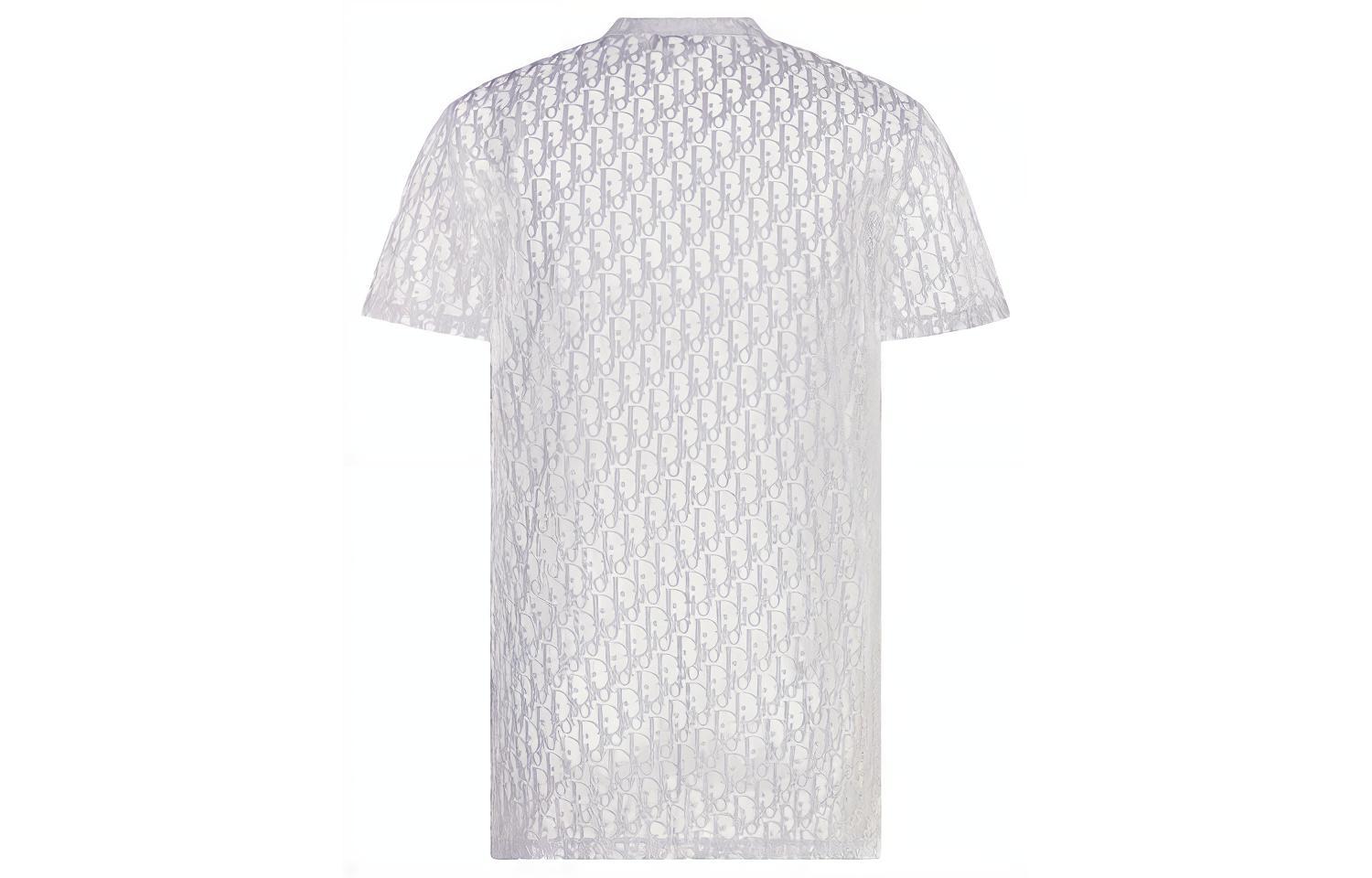 Lookbook DIOR 男士全版印花白色圓領T恤 183J652A0537-C080