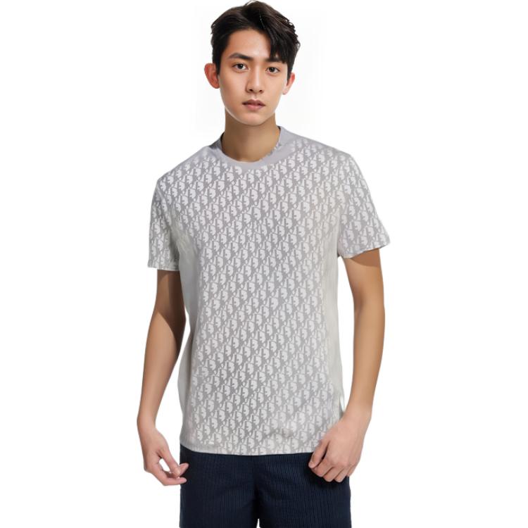 Sizing DIOR 男士全版印花白色圓領T恤 183J652A0537-C080