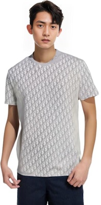 DIOR 男士全印Logo白色圆领T恤 183J652A0537-C080 Sizing DIOR 男士全印Logo白色圆领T恤 183J652A0537-C080