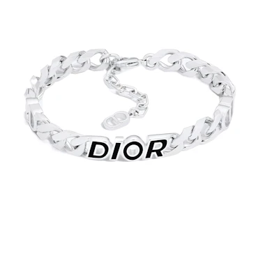 DIOR Logo Bracelet Silver - Brass & Resin B2439HOMMT