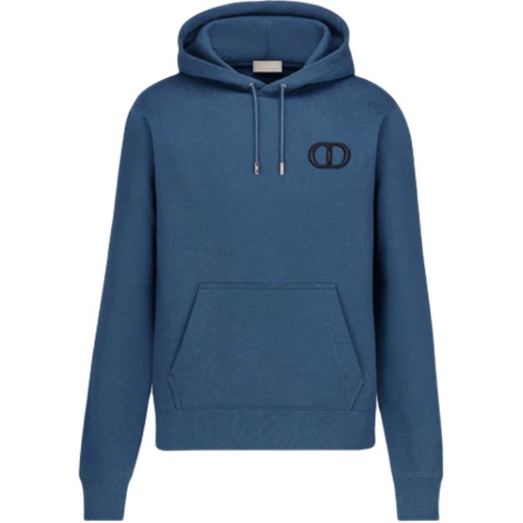 DIOR Logo Embroidered Blue Hoodie Long Sleeve 113J698A0531-C537