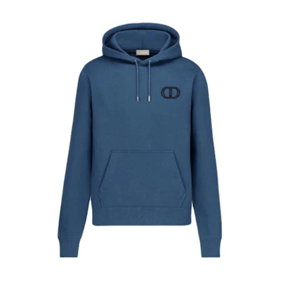 DIOR Logo Embroidered Blue Hoodie Long Sleeve 113J698A0531-C537