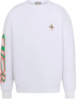 DIOR Logo Embroidered Crewneck White Sweatshirt 513J670A0531-C086 DIOR Logo Embroidered Crewneck White Sweatshirt 513J670A0531-C086