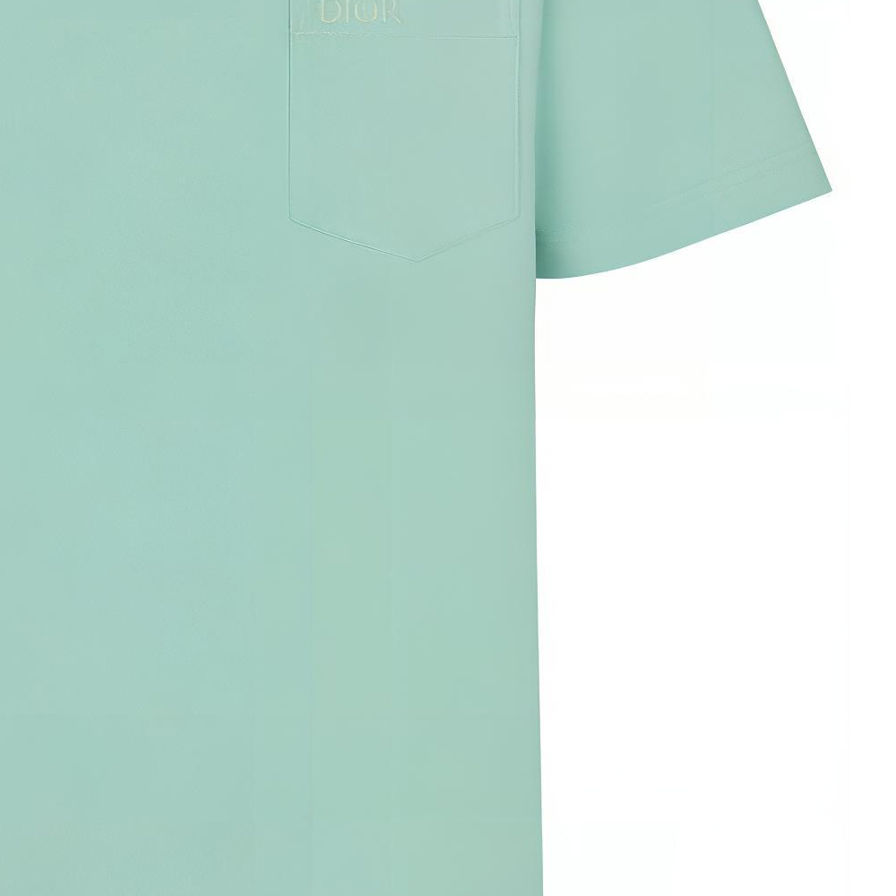DIOR Logo Embroidered Loose Fit Green Crew Neck T-Shirt for Men. 383J644A0554-C686 圖 6
