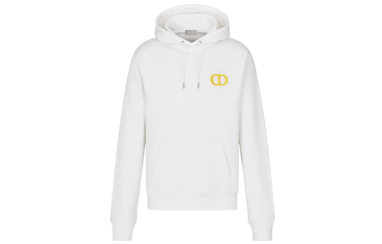 DIOR Logo Embroidered Pullover Hoodie White 113J698A0531-C082
