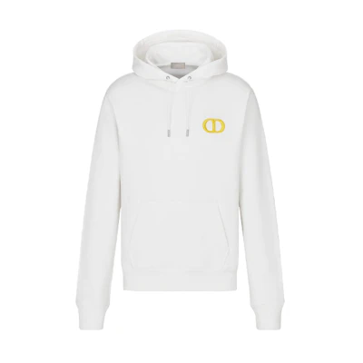 DIOR Logo Embroidered Pullover Hoodie White 113J698A0531-C082