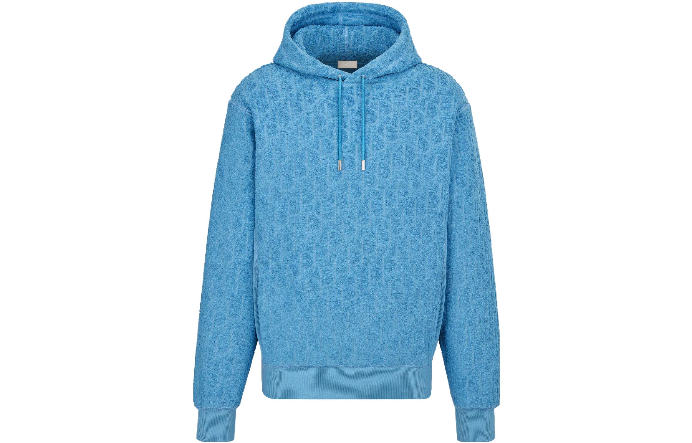 DIOR Logo Jacquard Hoodie in Sky Blue 113J631A0684-C575