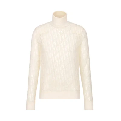 DIOR Logo Jacquard Pattern Long Sleeve T-Shirt White. 143J640A0732-C080