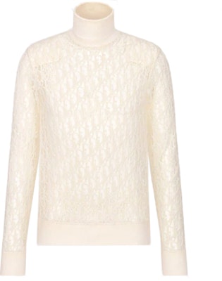 DIOR Logo Jacquard Pola Kaos Lengan Panjang Putih. 143J640A0732-C080 Order DIOR Logo Jacquard Pola Kaos Lengan Panjang Putih. 143J640A0732-C080