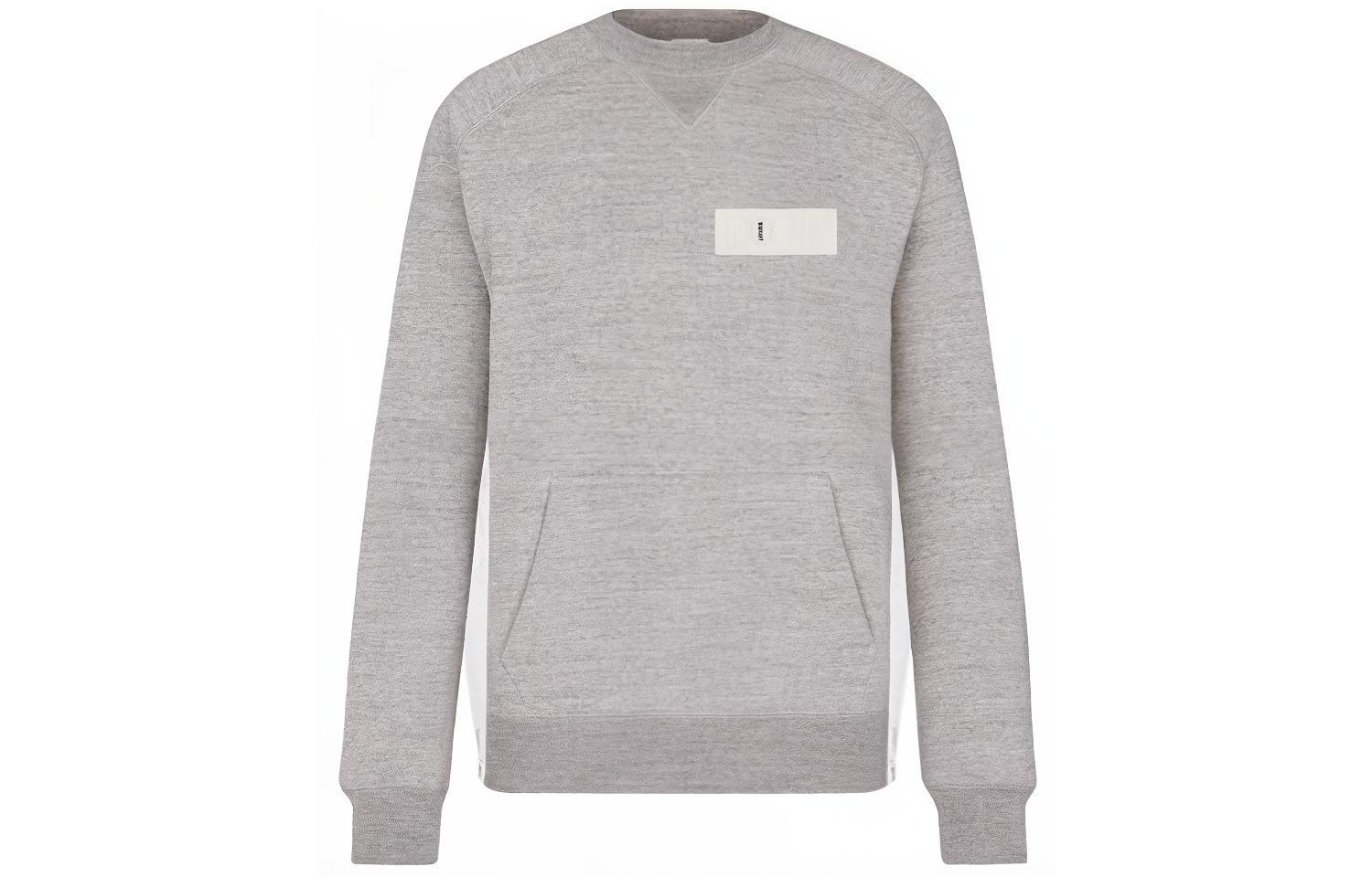 DIOR Logo Patch Crewneck Long Sleeve Sweatshirt Grey 213J643A0750-C880