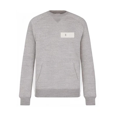 DIOR Logo Patch Crewneck Long Sleeve Sweatshirt Grey 213J643A0750-C880