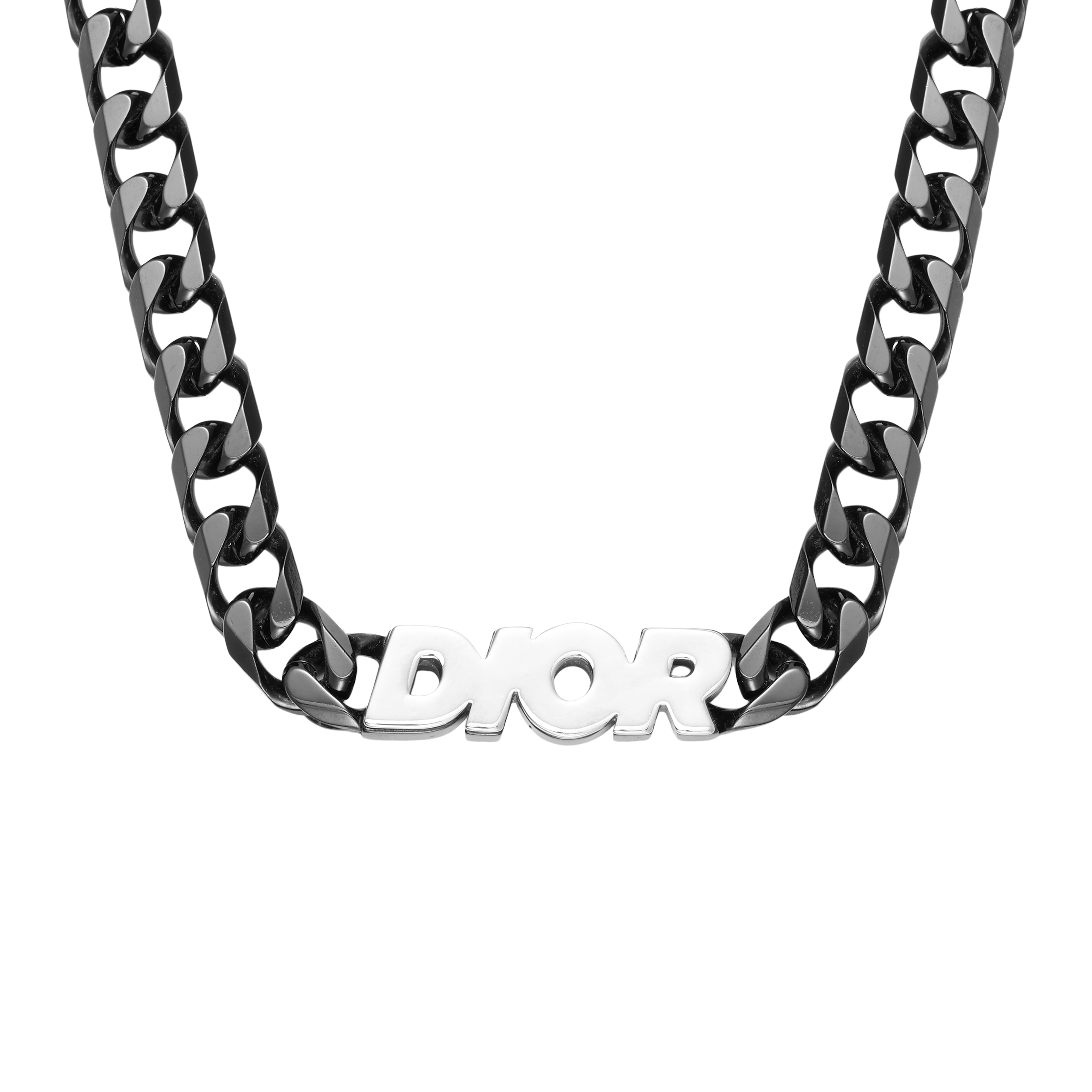 Lookbook DIOR Logo Pendant Necklace Black N1857HOMMT004