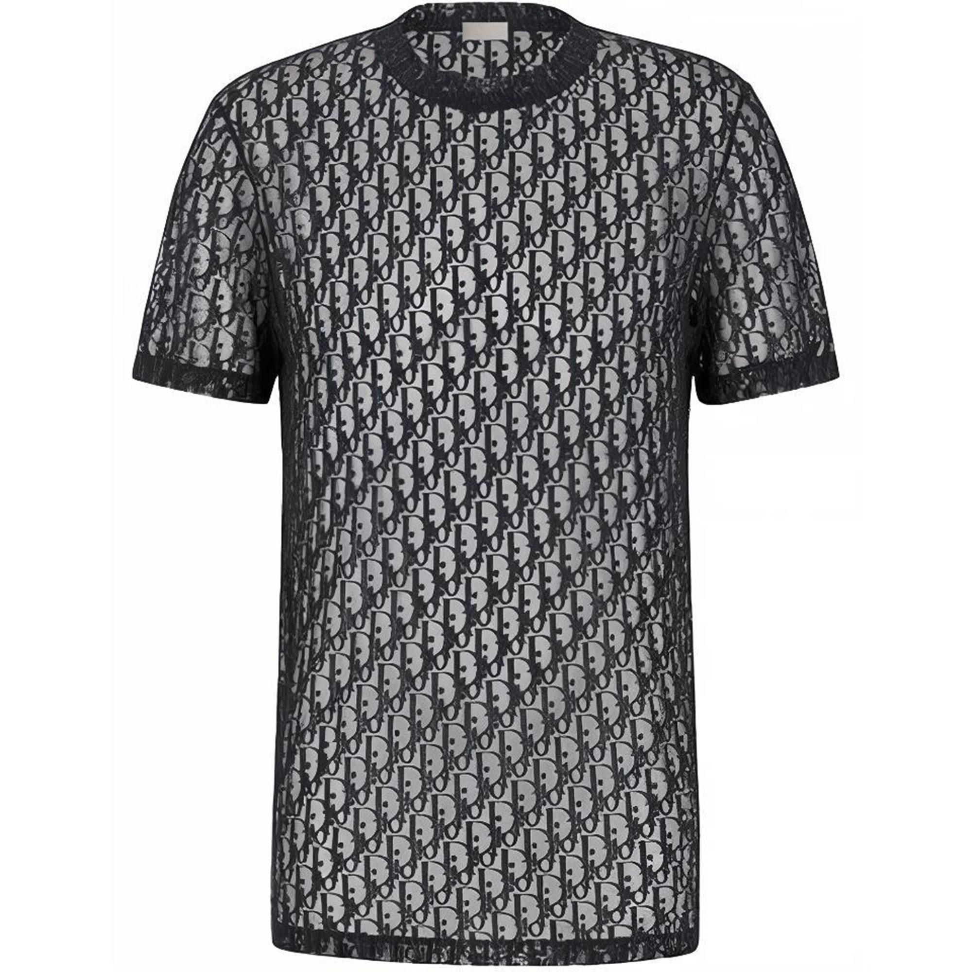 DIOR Logo Print Crew Neck T-shirt Deep Blue 183J652A0537-C585