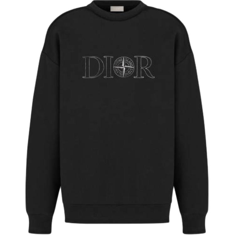 DIOR Logo Print Crewneck Long-Sleeve Sweatshirt Black 493J640B0531-C980