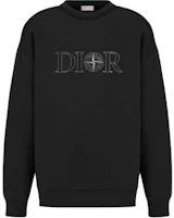 DIOR Logo Print Crewneck Long-Sleeve Sweatshirt Black 493J640B0531-C980 DIOR Logo Print Crewneck Long-Sleeve Sweatshirt Black 493J640B0531-C980