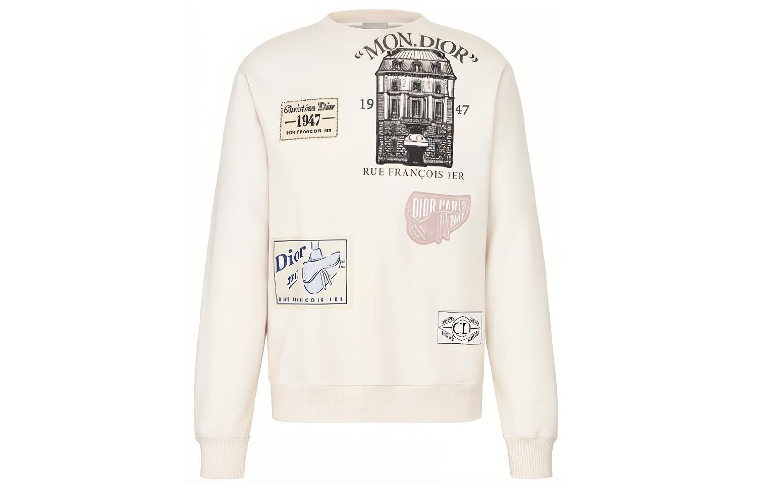 DIOR Logo Print Crewneck Pullover Sweatshirt White () 013J603B0531-480