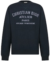 DIOR Logo Print Crewneck Sweatshirt Men Navy Blue 043J655A0531-C589 DIOR Logo Print Crewneck Sweatshirt Men Navy Blue 043J655A0531-C589