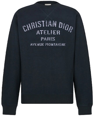 DIOR ロゴ プリント クルーネック スウェットシャツ メンズ ネイビー ブルー 043J655A0531-C589 Buy DIOR ロゴ プリント クルーネック スウェットシャツ メンズ ネイビー ブルー 043J655A0531-C589