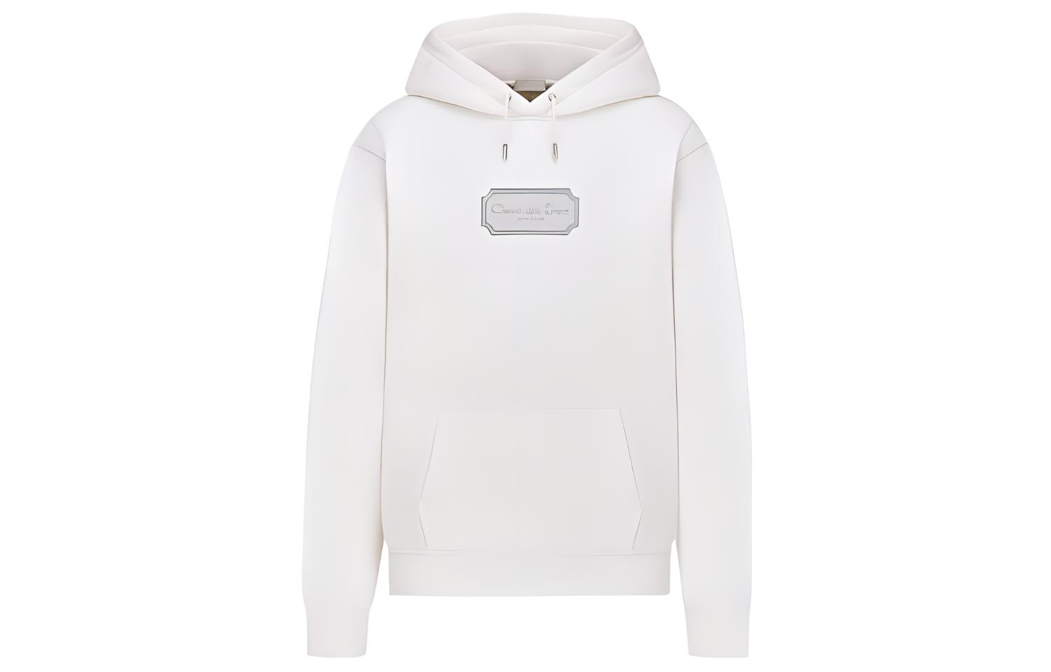 DIOR Logo Print Pullover Hoodie  White. 243J691A0531-C088