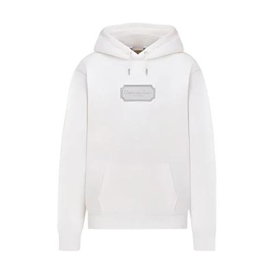 DIOR Logo Print Pullover Hoodie White. 243J691A0531-C088