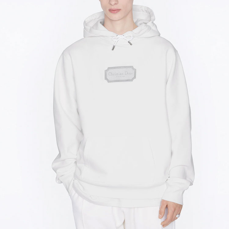 Sizing DIOR 白色Logo印花連帽衫。 243J691A0531-C088