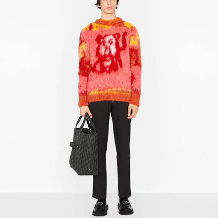 DIOR Logo Printed Jacquard Knit Sweater Multicolor. 143M645AT274-C382 圖 4