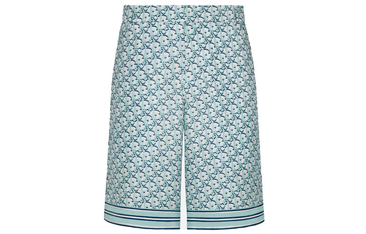 Order Pantalones Cortos Casuales Dior con Logo Estampado Corte Recto Temporada Nueva - Azul. 013C121A4751-C075